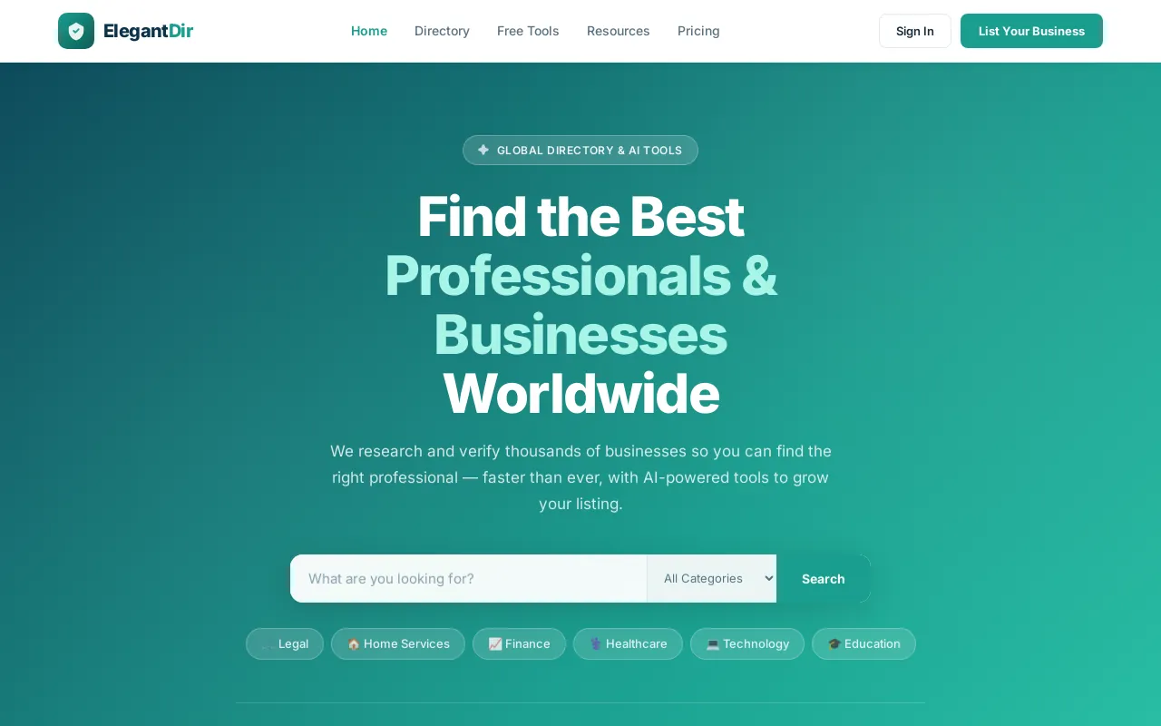 Screenshot of elegantdir.com