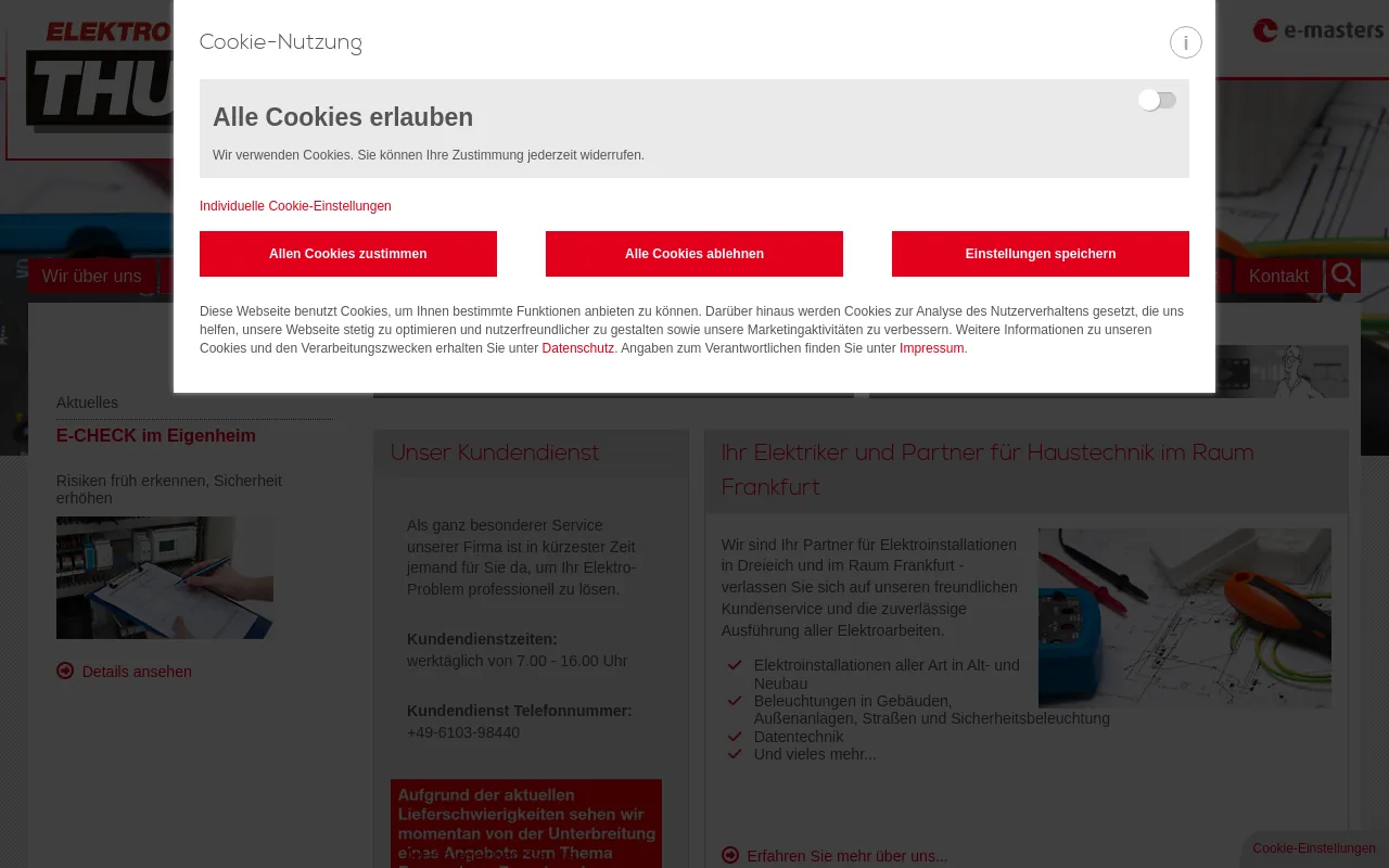 Screenshot of elektro-thuy.de