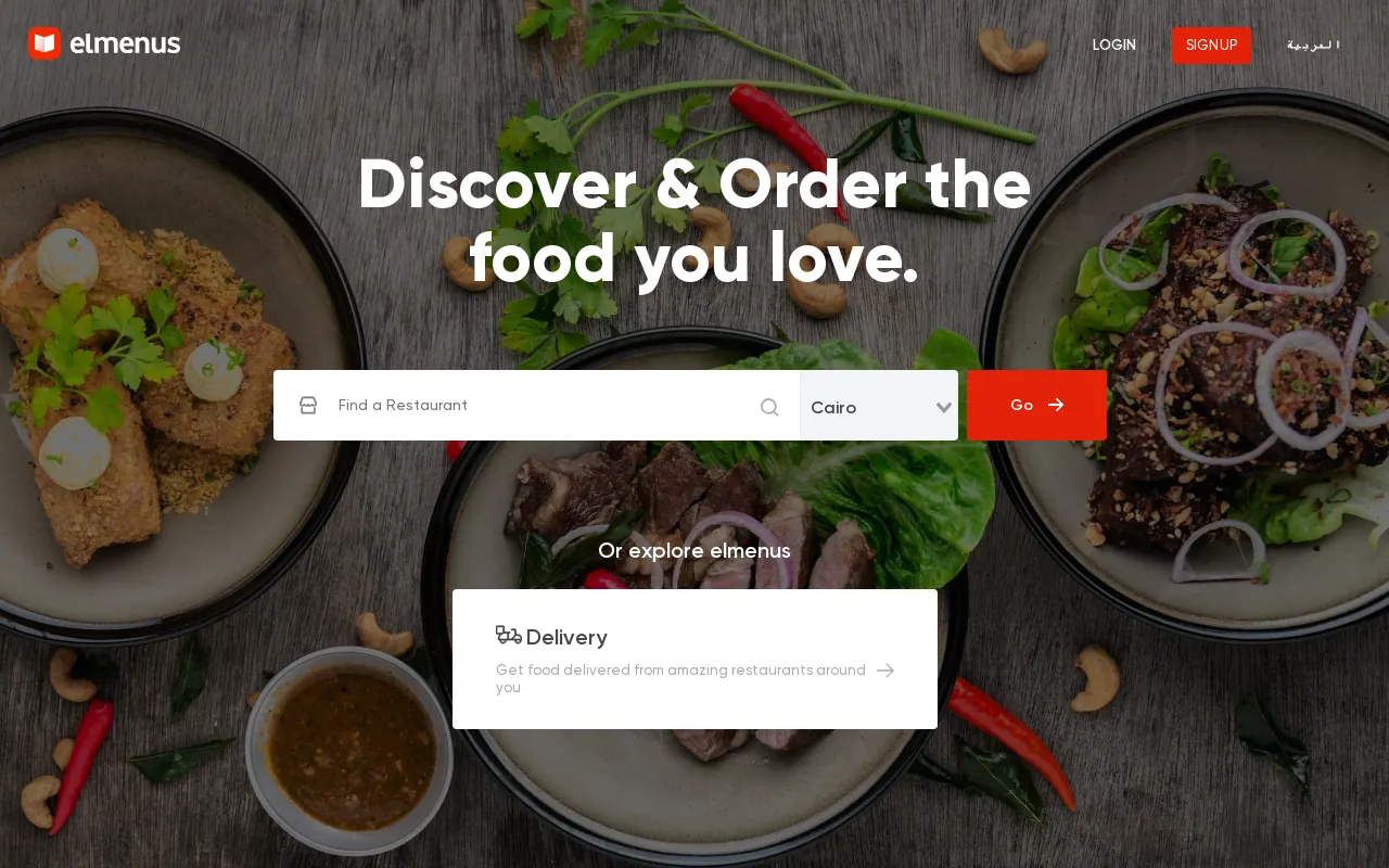 Screenshot of elmenus.com