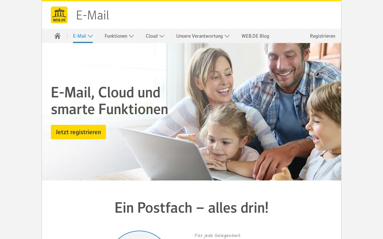 Screenshot of email.de