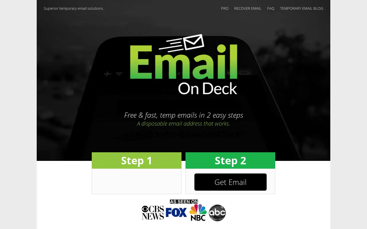 Screenshot of emailondeck.com