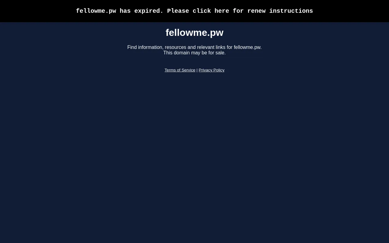 Screenshot of fellowme.pw