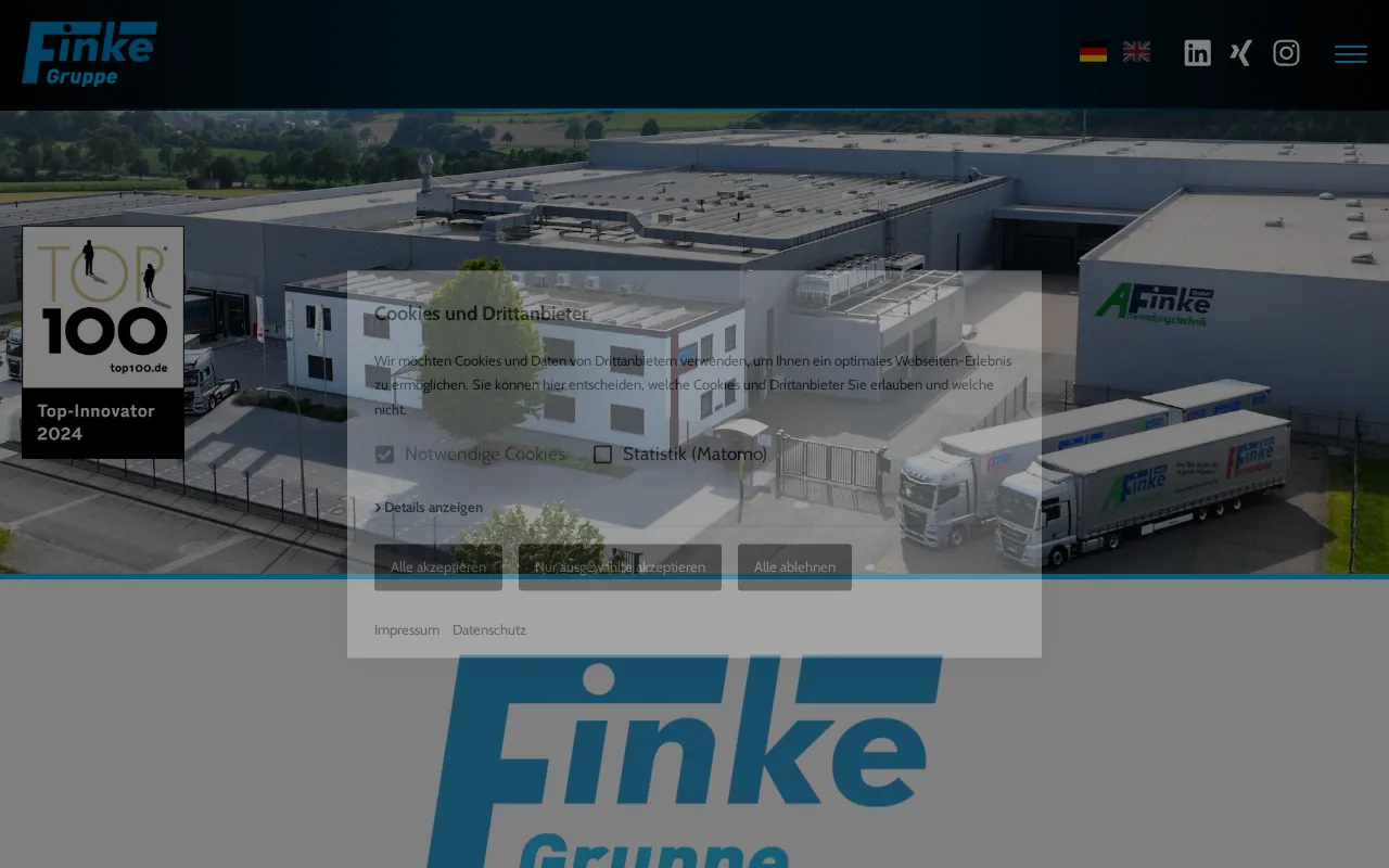 Screenshot of finke-gruppe.de