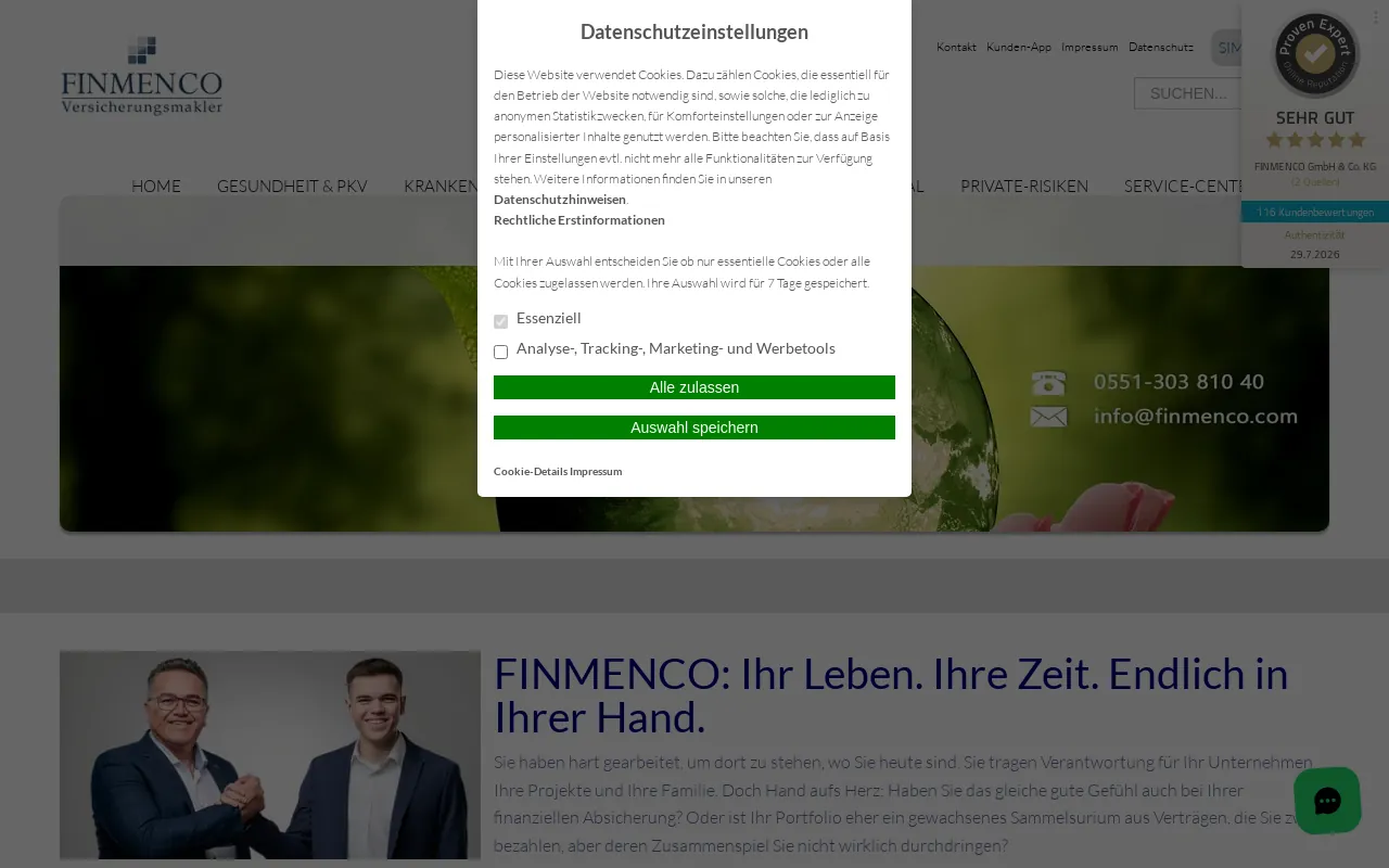 Screenshot of finmenco.com