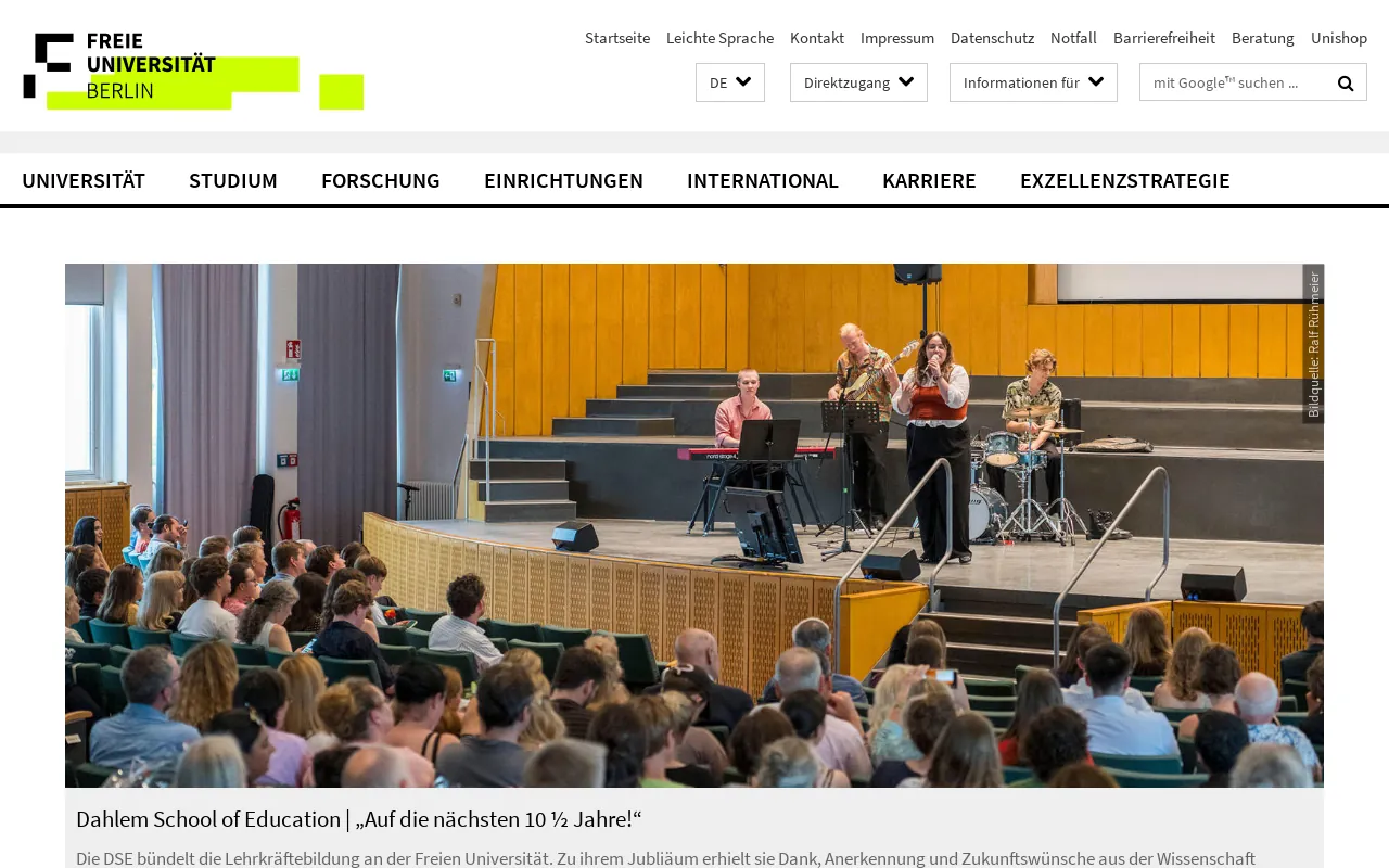 Screenshot of fu-berlin.de