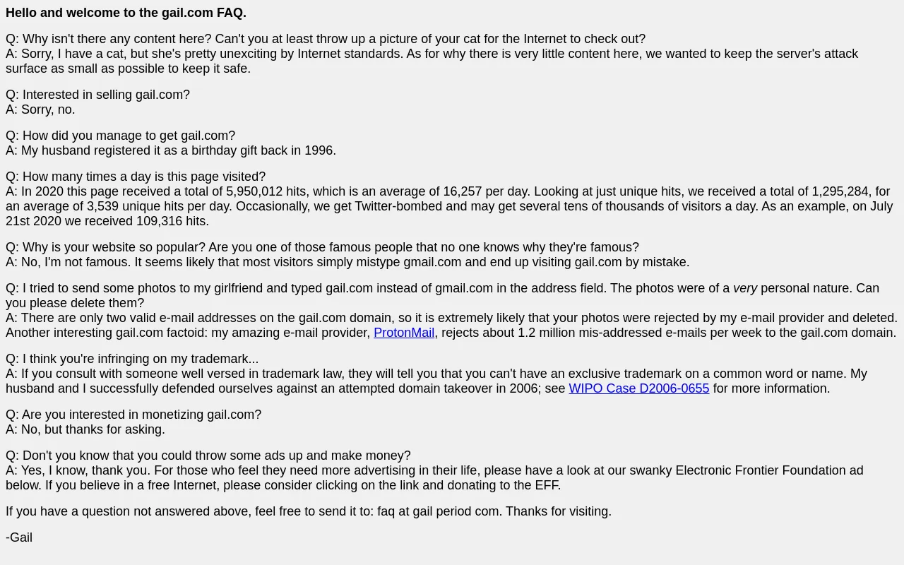Screenshot of gail.com