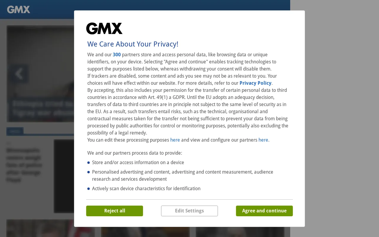 Screenshot of gmx.it