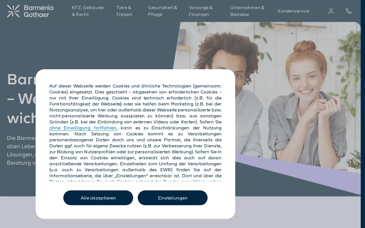 Screenshot of gothaer.de