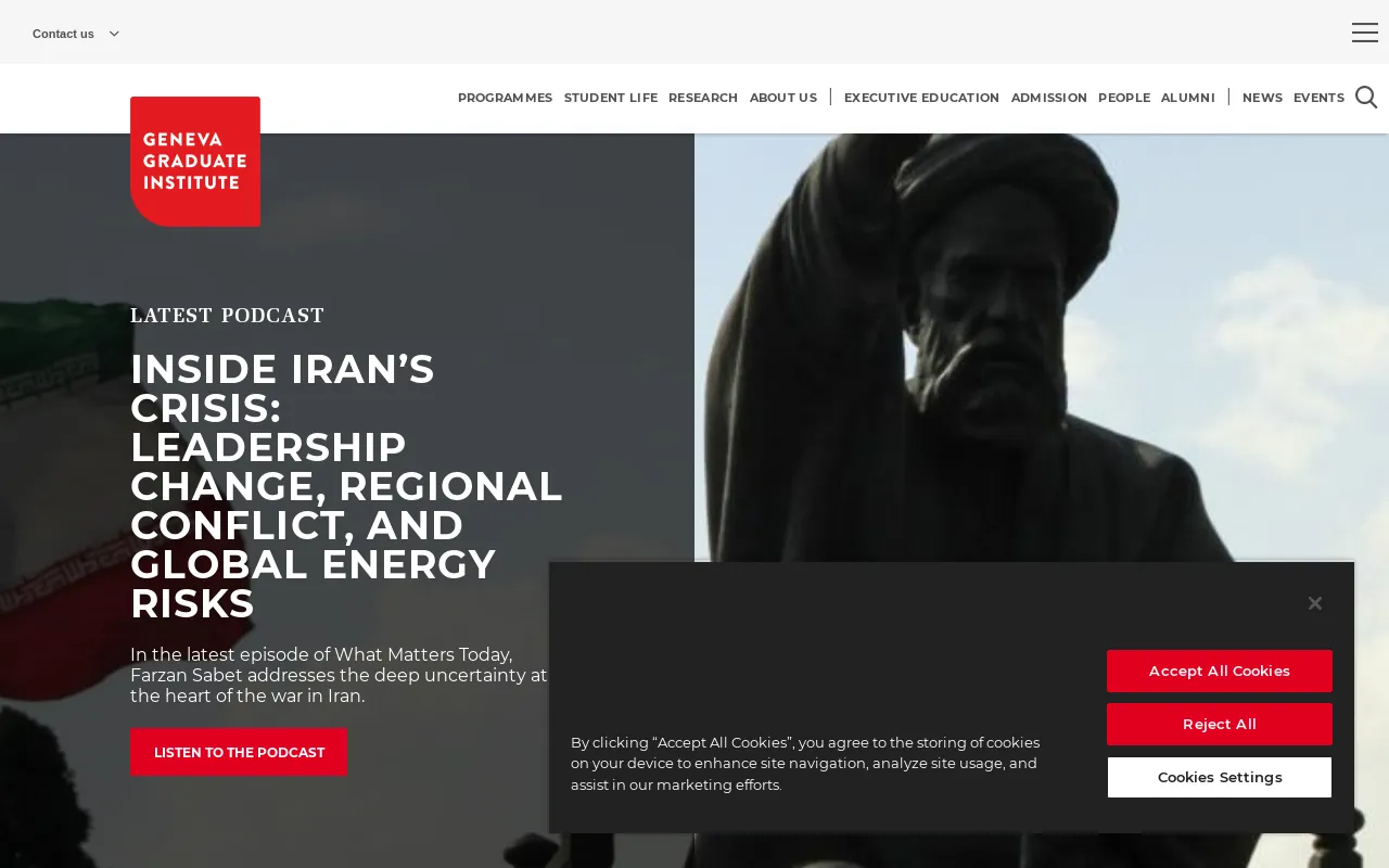 Screenshot of graduateinstitute.ch