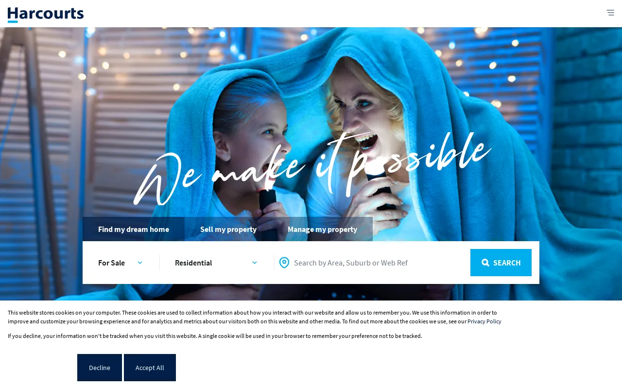 Screenshot of harcourts.co.za