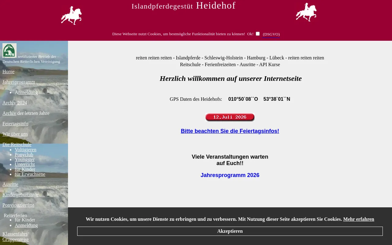 Screenshot of heidehof-sterley.de