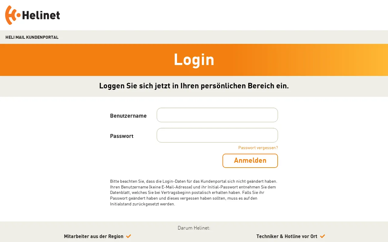 Screenshot of helimail.de
