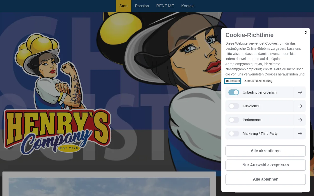 Screenshot of henrys-company.de