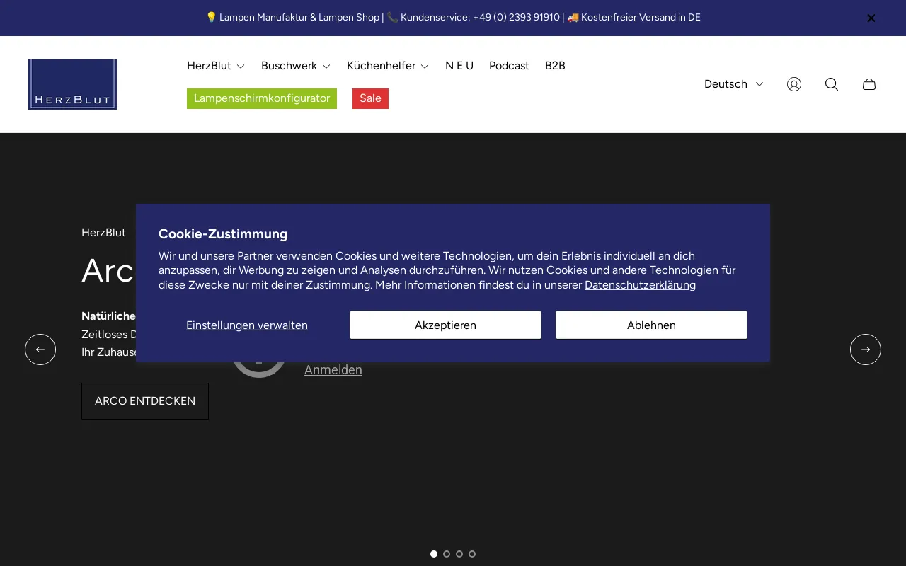 Screenshot of herzblut.eu.com