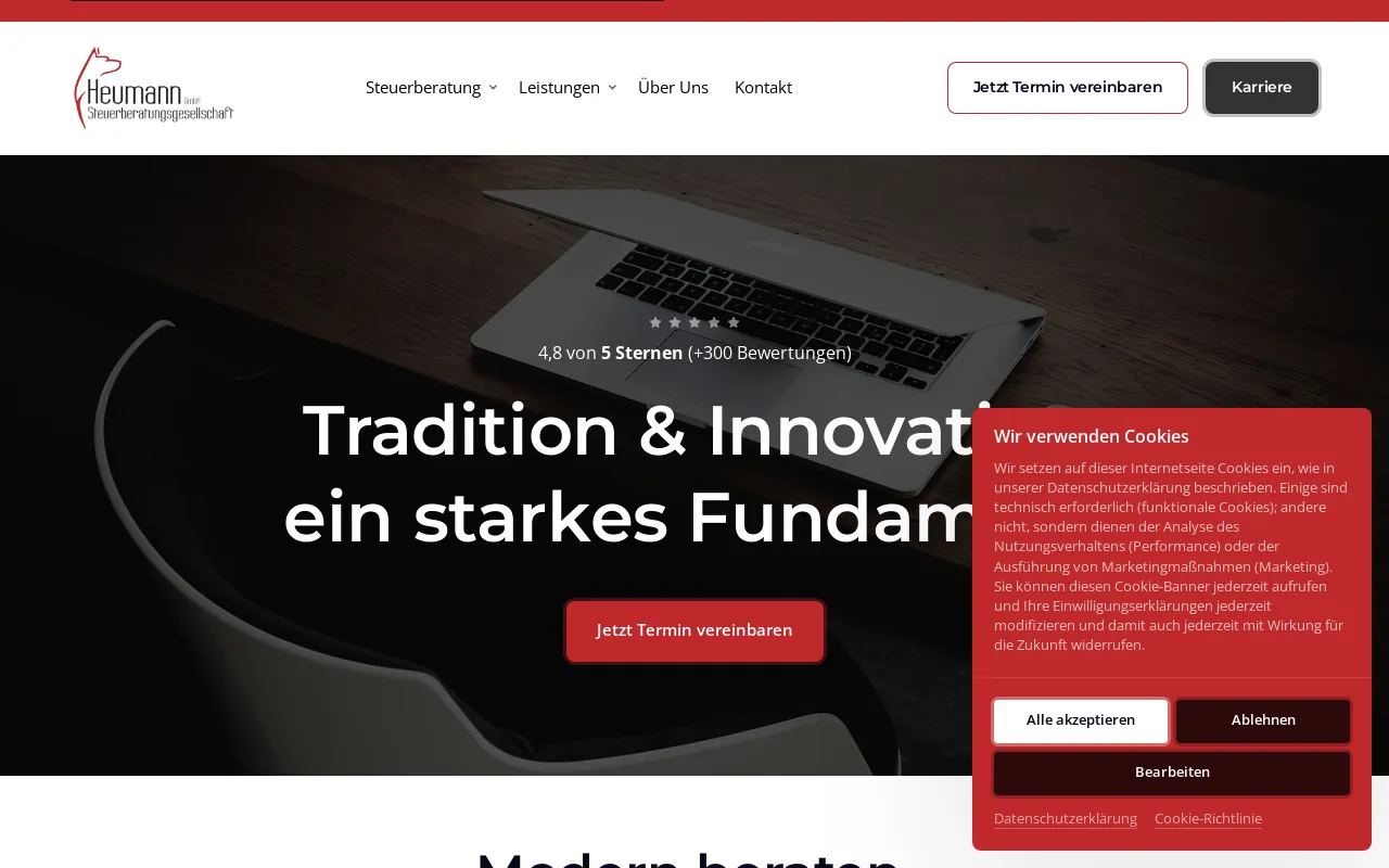 Screenshot of heumann-stb.de