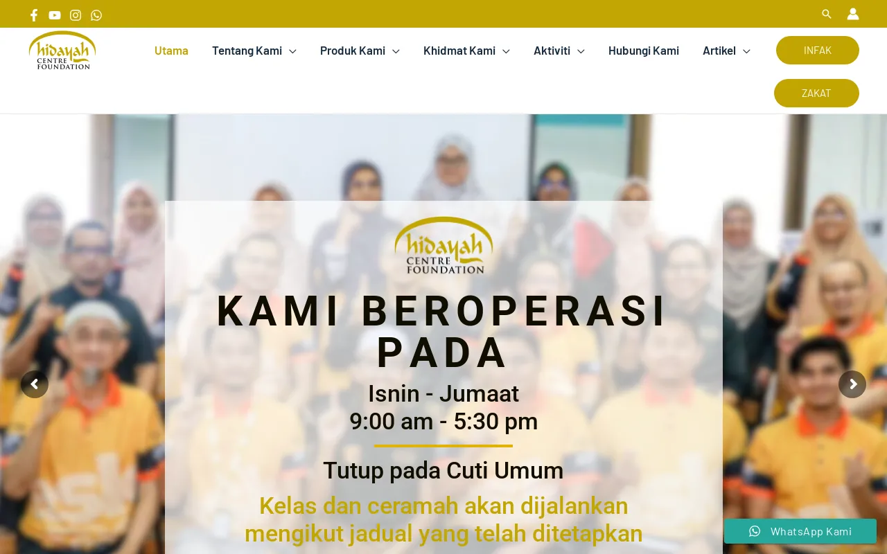 Screenshot of hidayahcentre.com