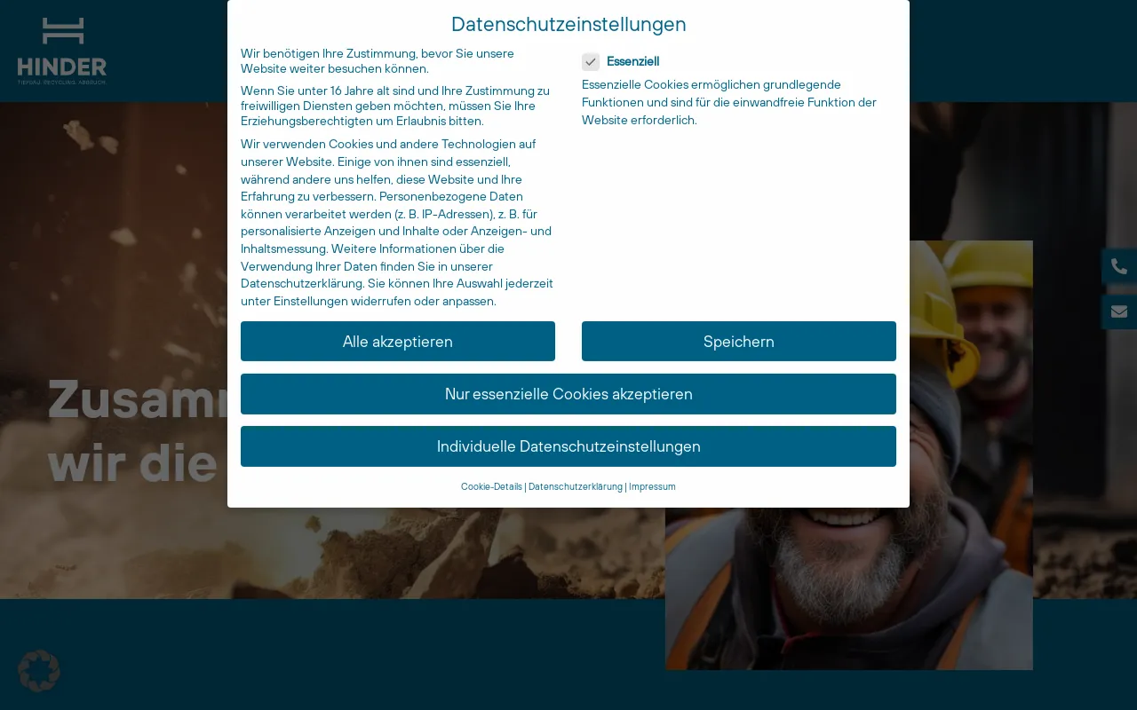 Screenshot of hinder-tiefbau.de