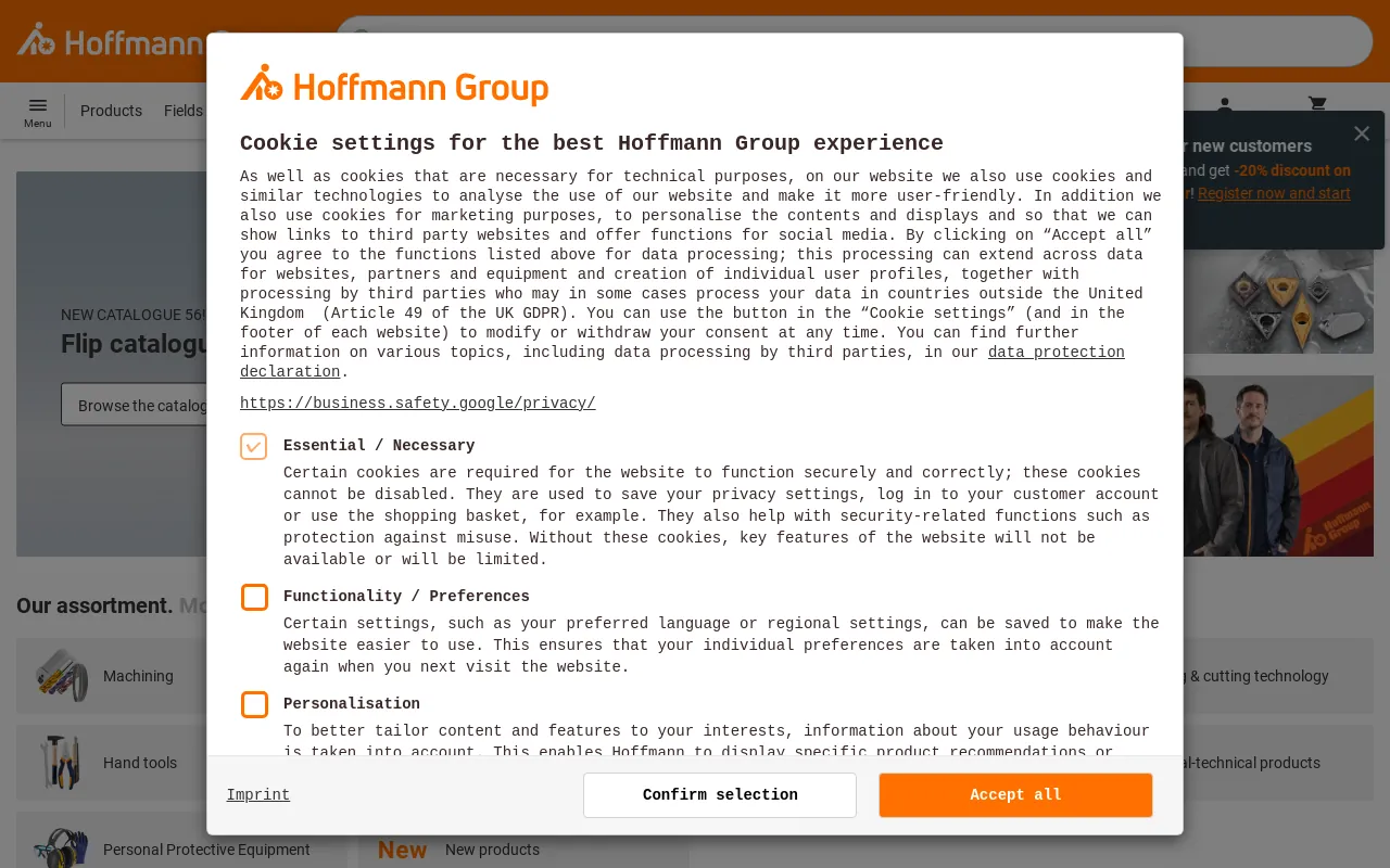 Screenshot of hoffmann-group.com