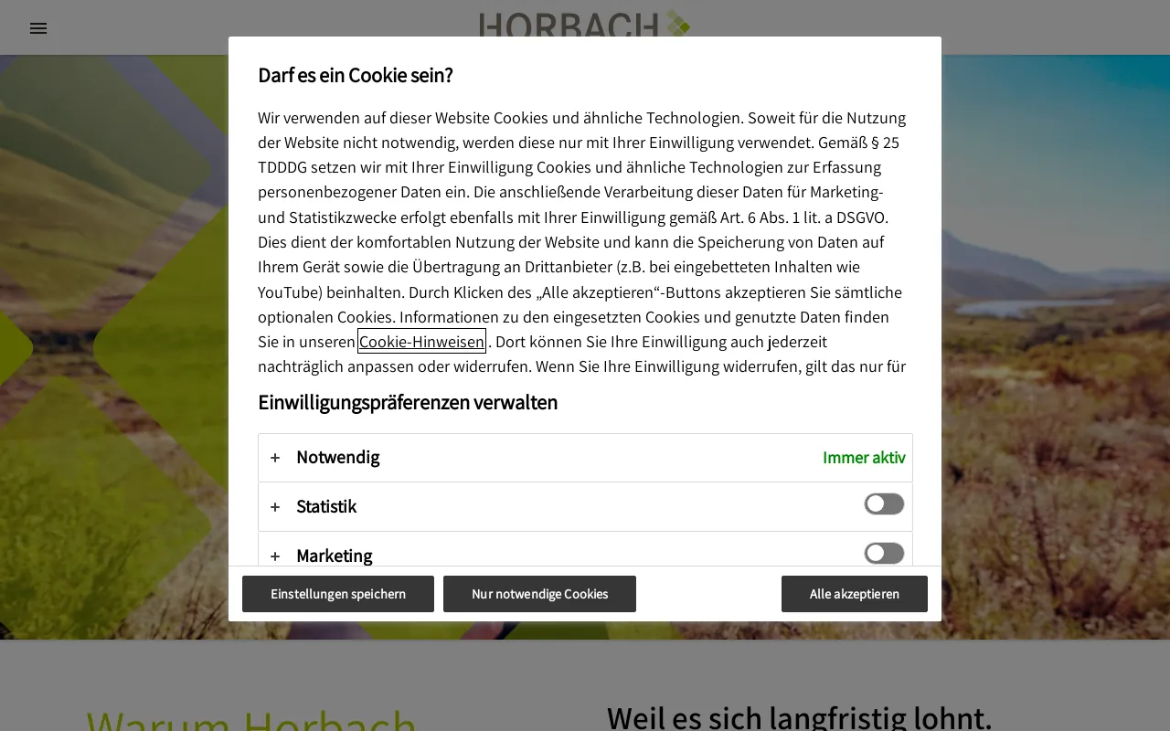 Screenshot of horbach.de