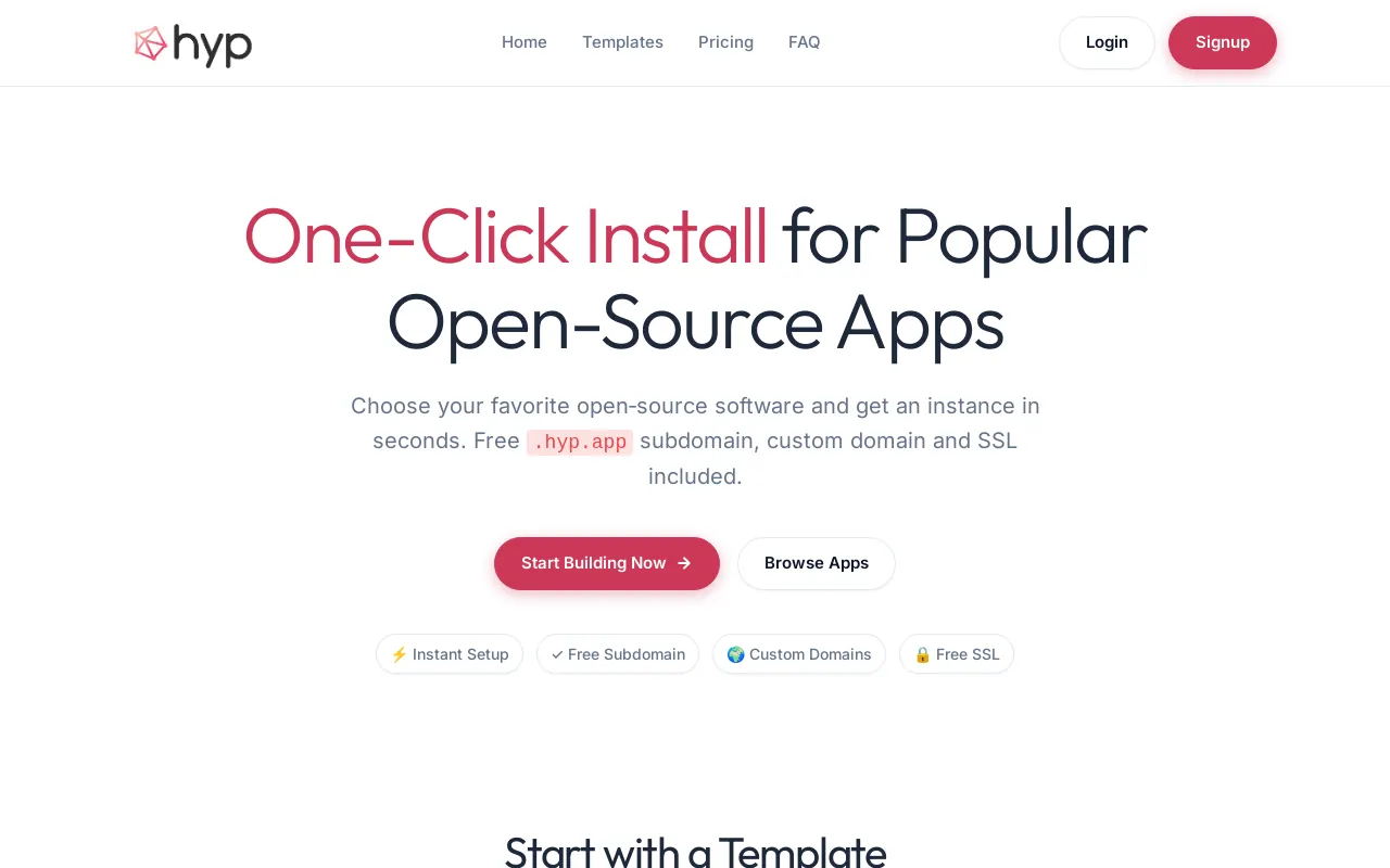 Screenshot of hyp.app