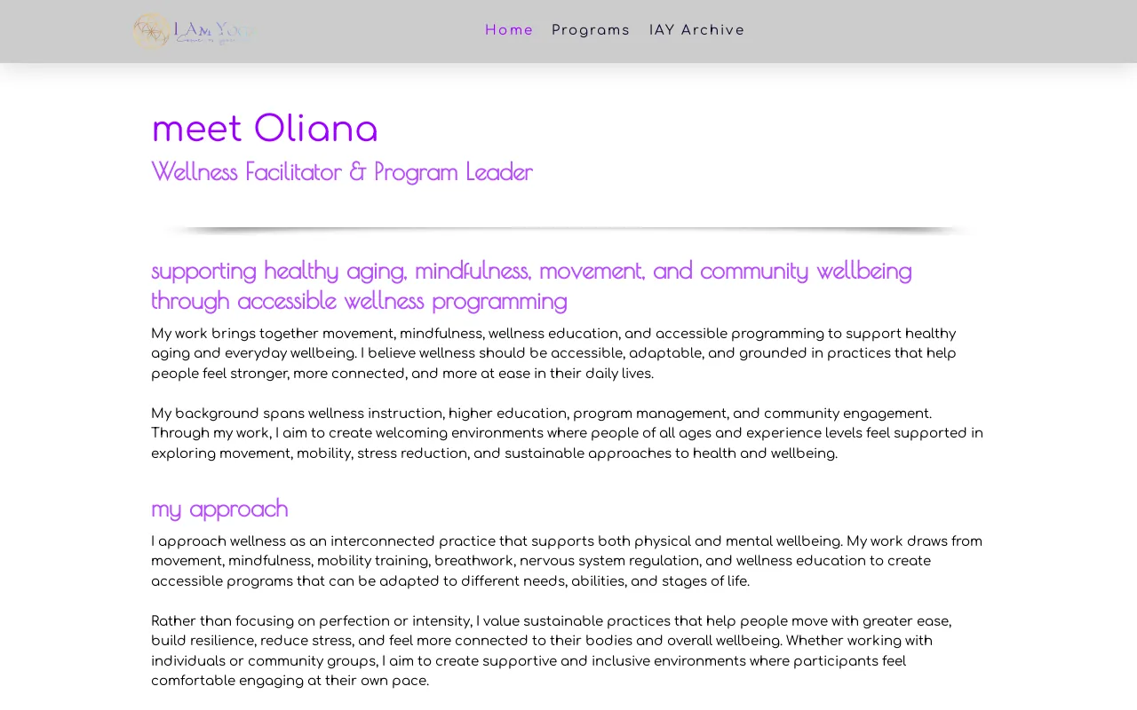 Screenshot of iamyoga.website