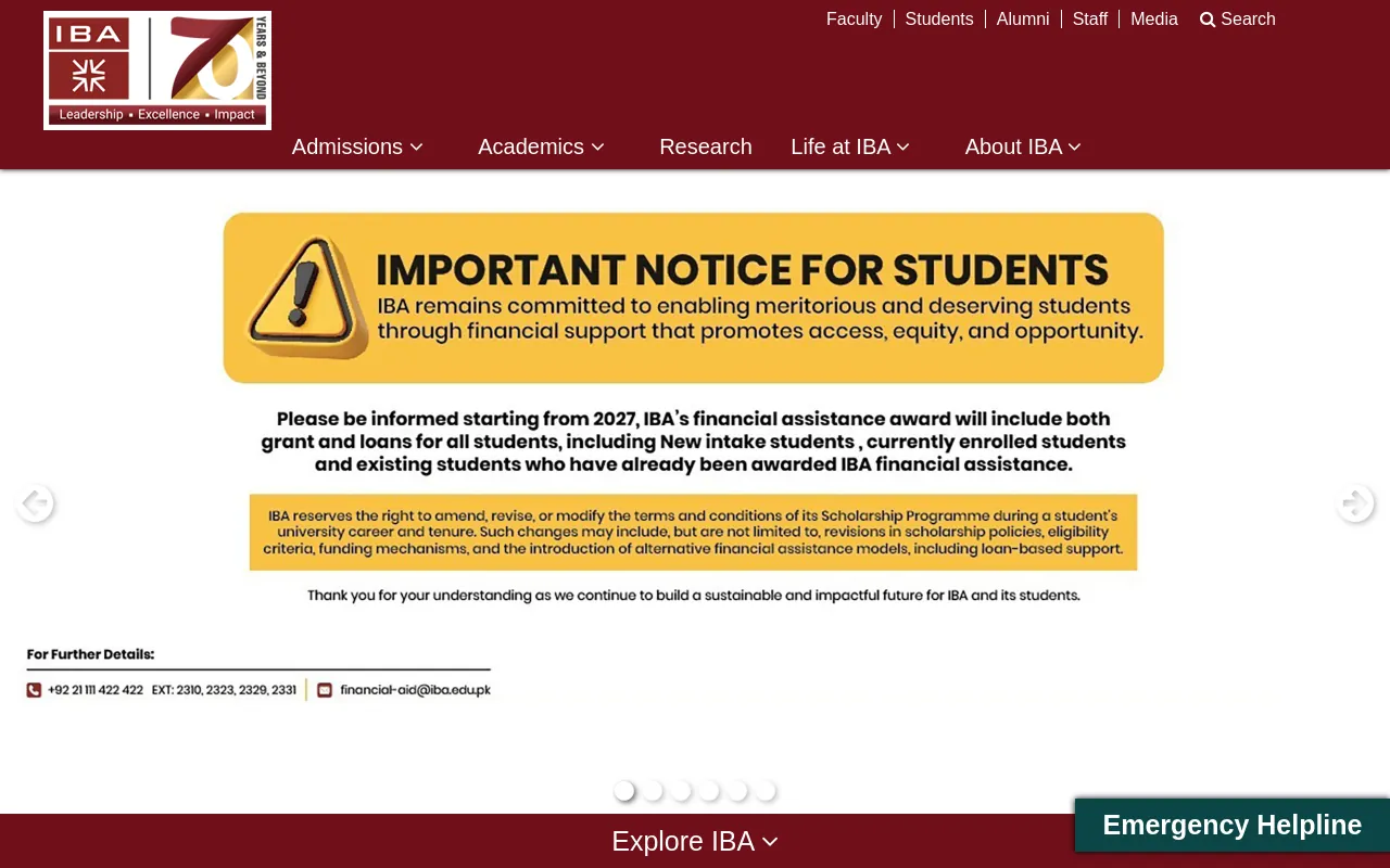 Screenshot of iba.edu.pk