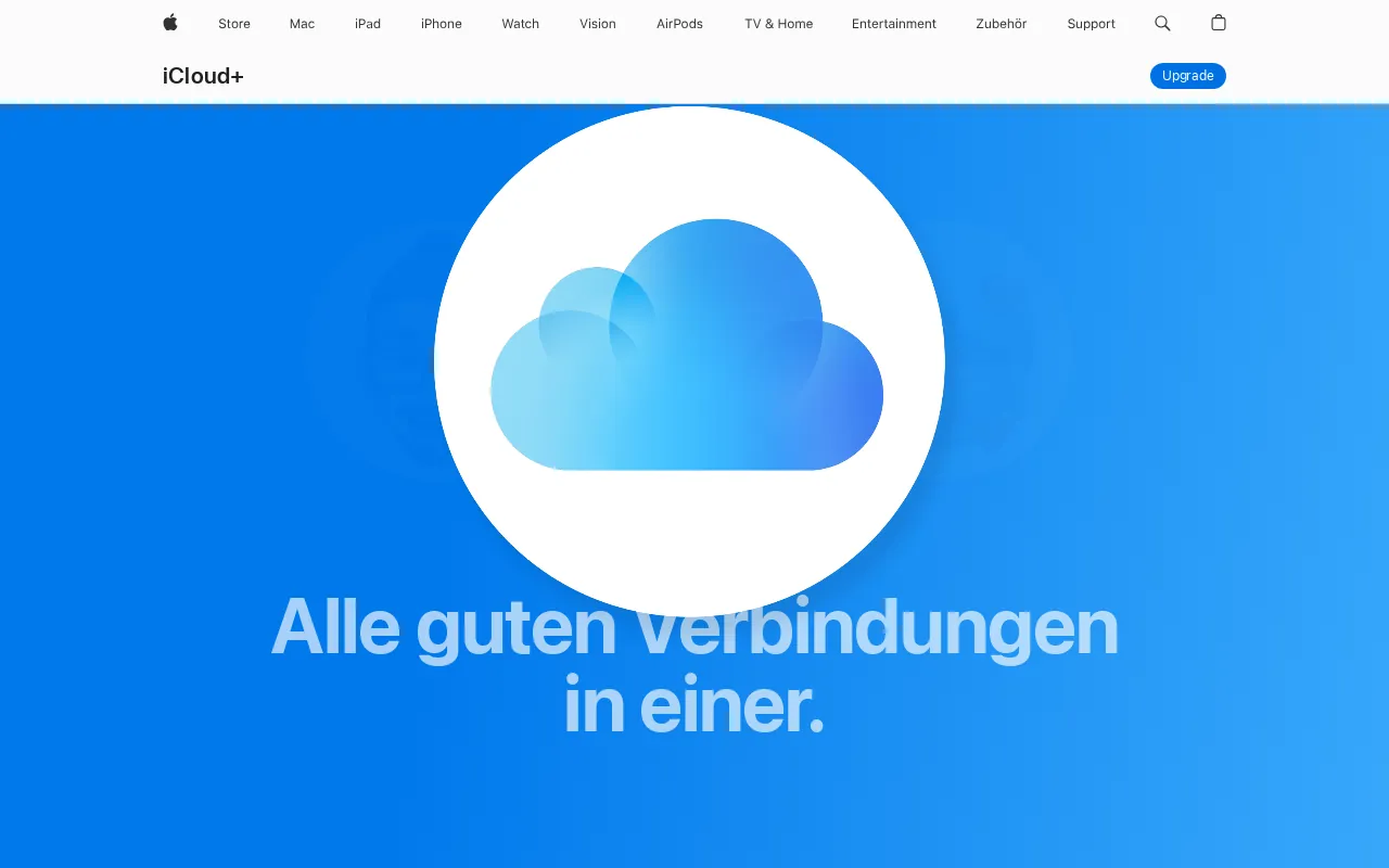 Screenshot of icloud.de