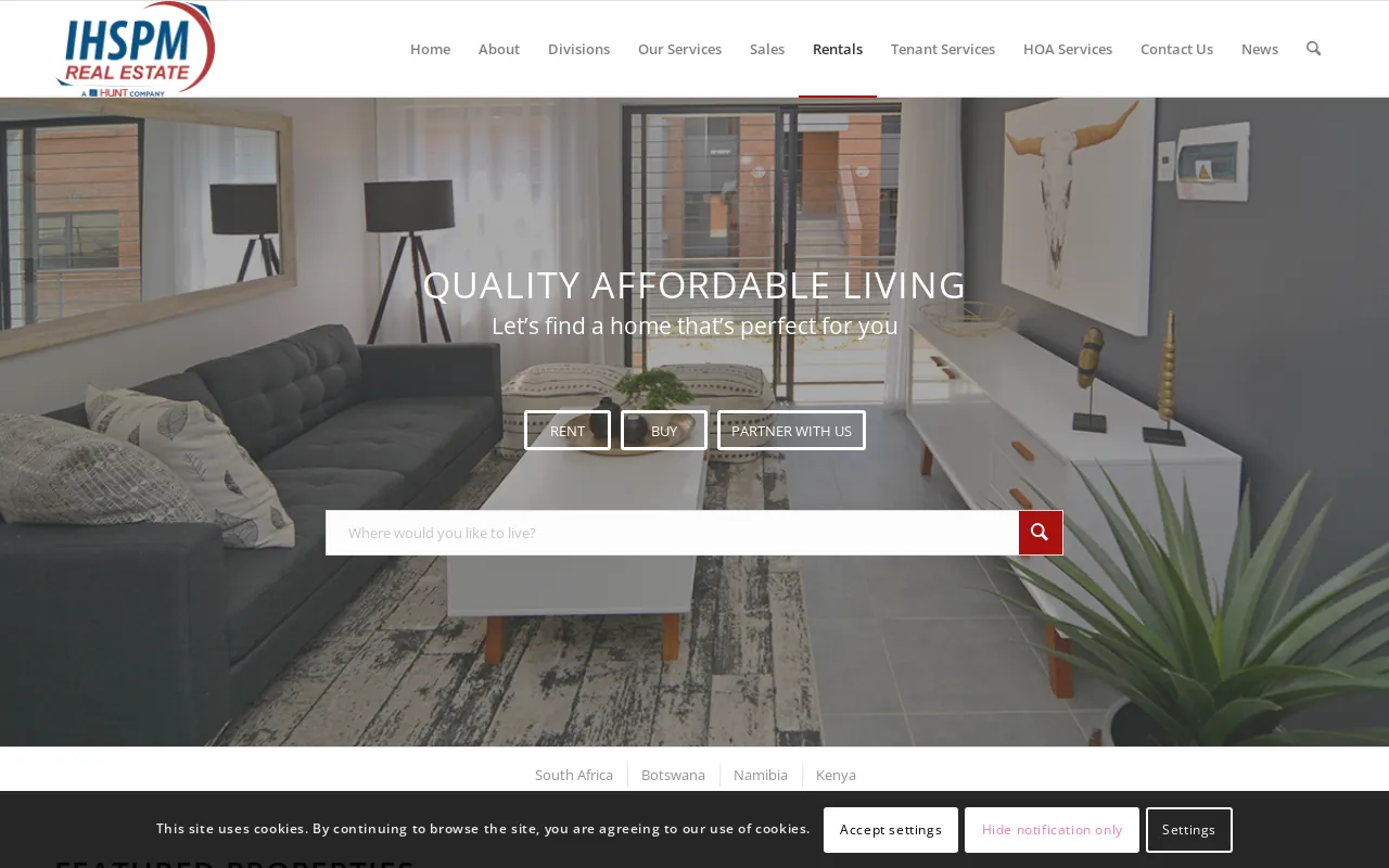 Screenshot of ihspm.com.na