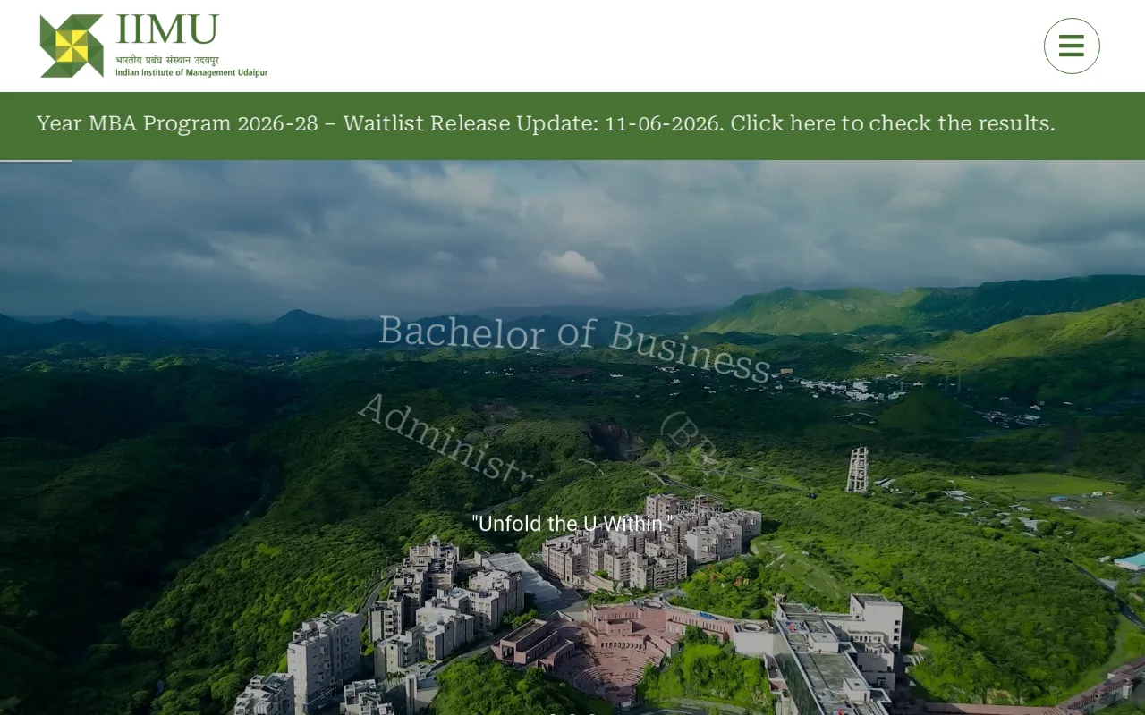 Screenshot of iimu.ac.in