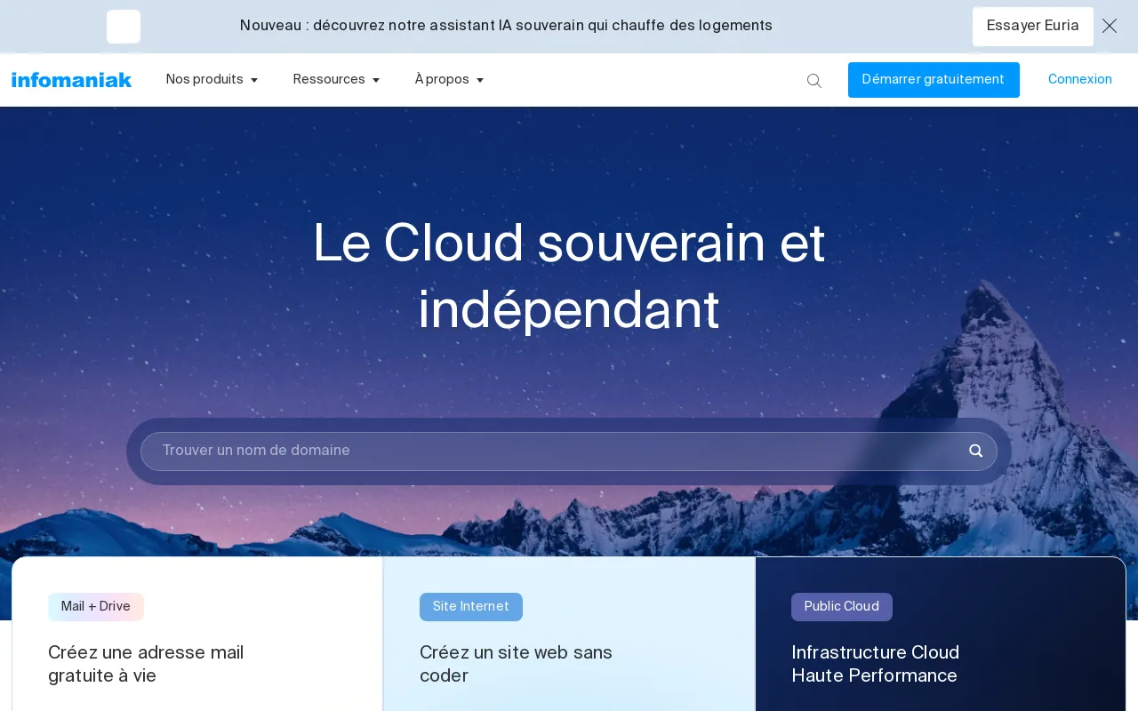 Screenshot of infomaniak.ch