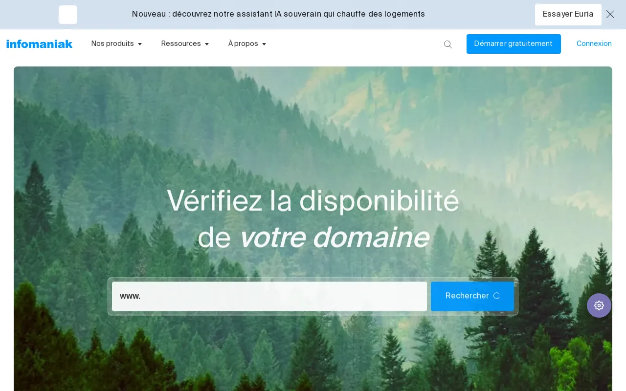 Screenshot of infomaniak.com