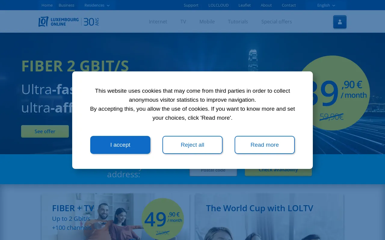Screenshot of internet.lu