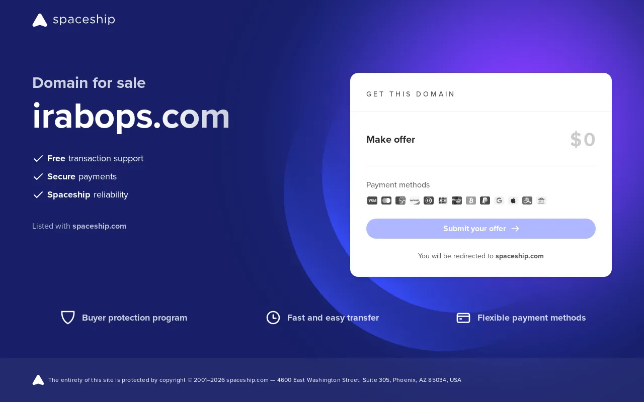 Screenshot of irabops.com