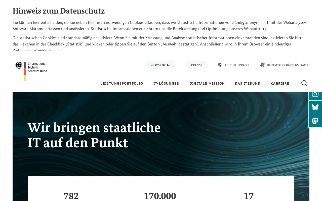 Screenshot of itzbund.de