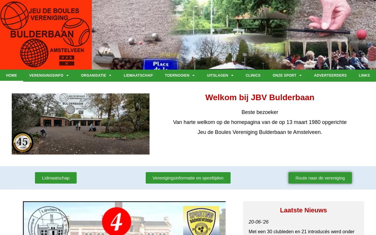 Screenshot of jbvbulderbaan.nl