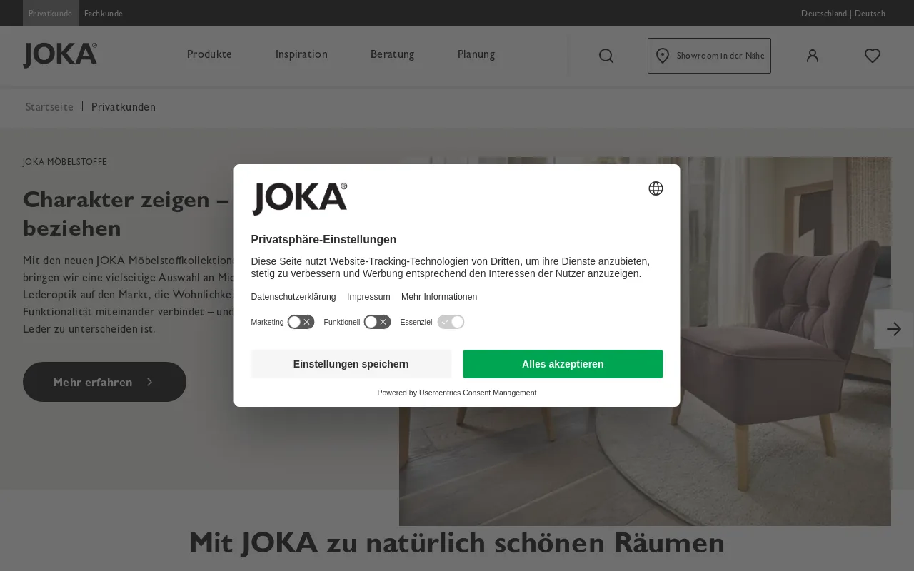Screenshot of joka.de