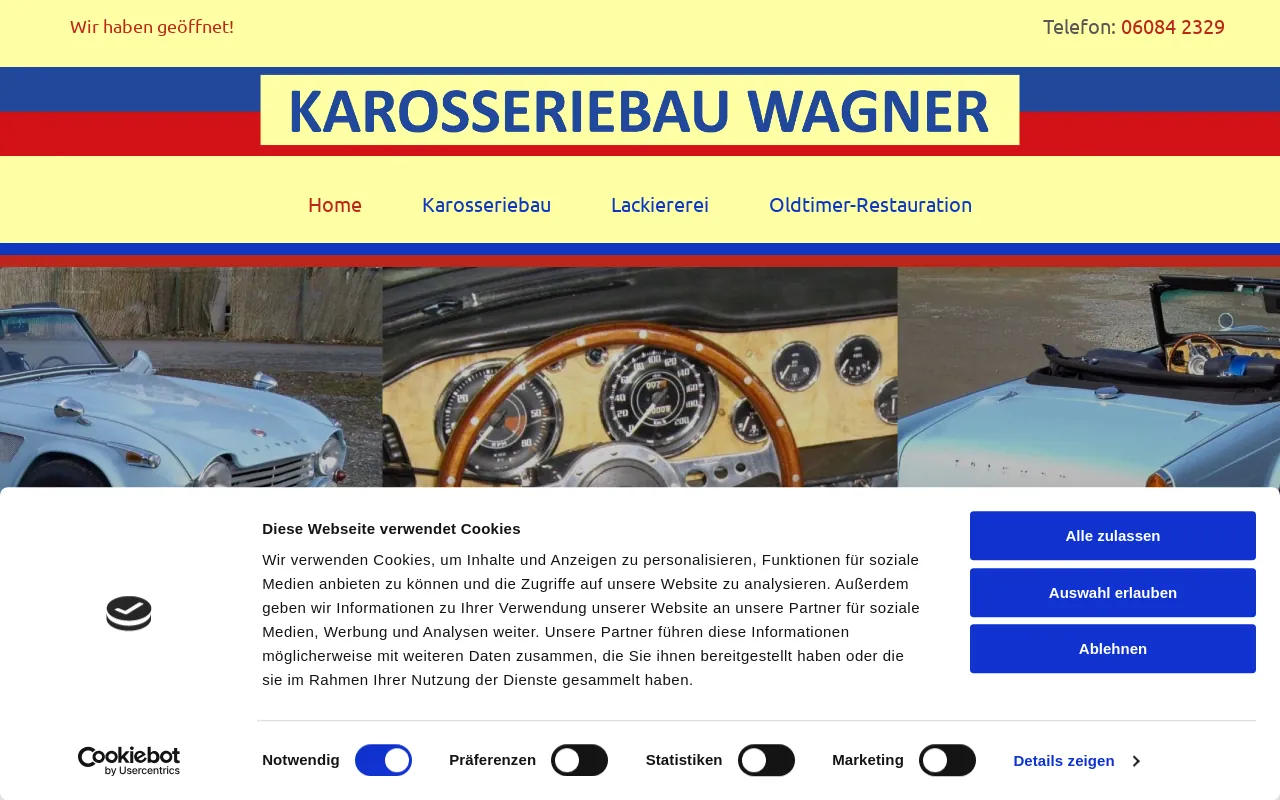 Screenshot of karosseriebau-wagner.com
