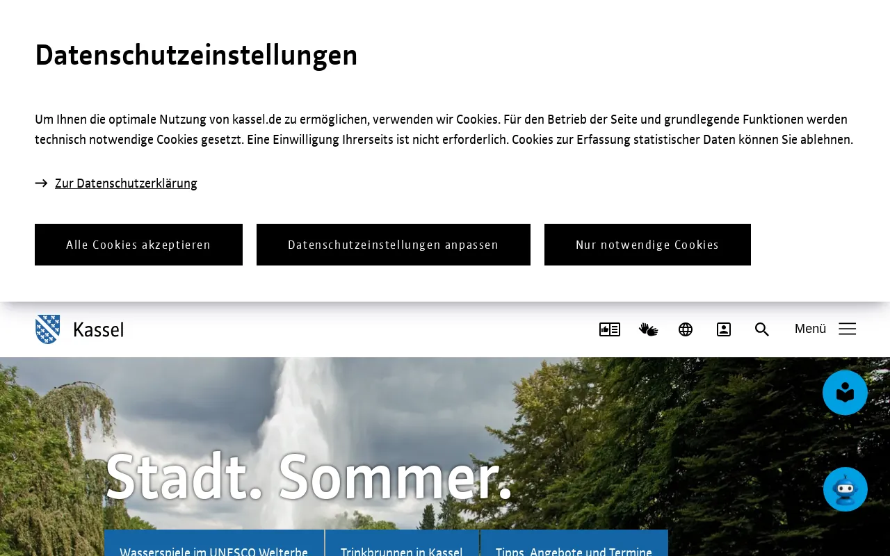 Screenshot of kassel.de
