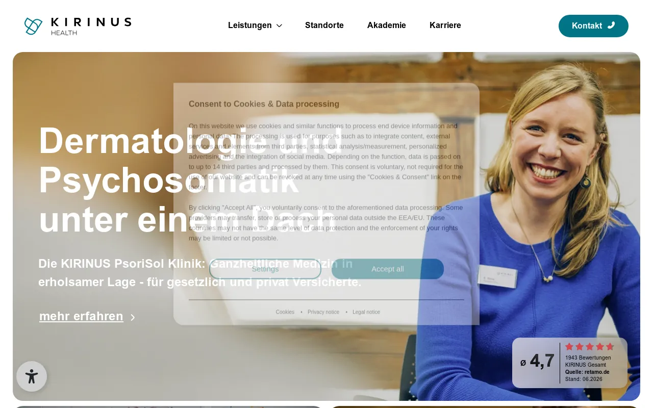Screenshot of kirinus.de