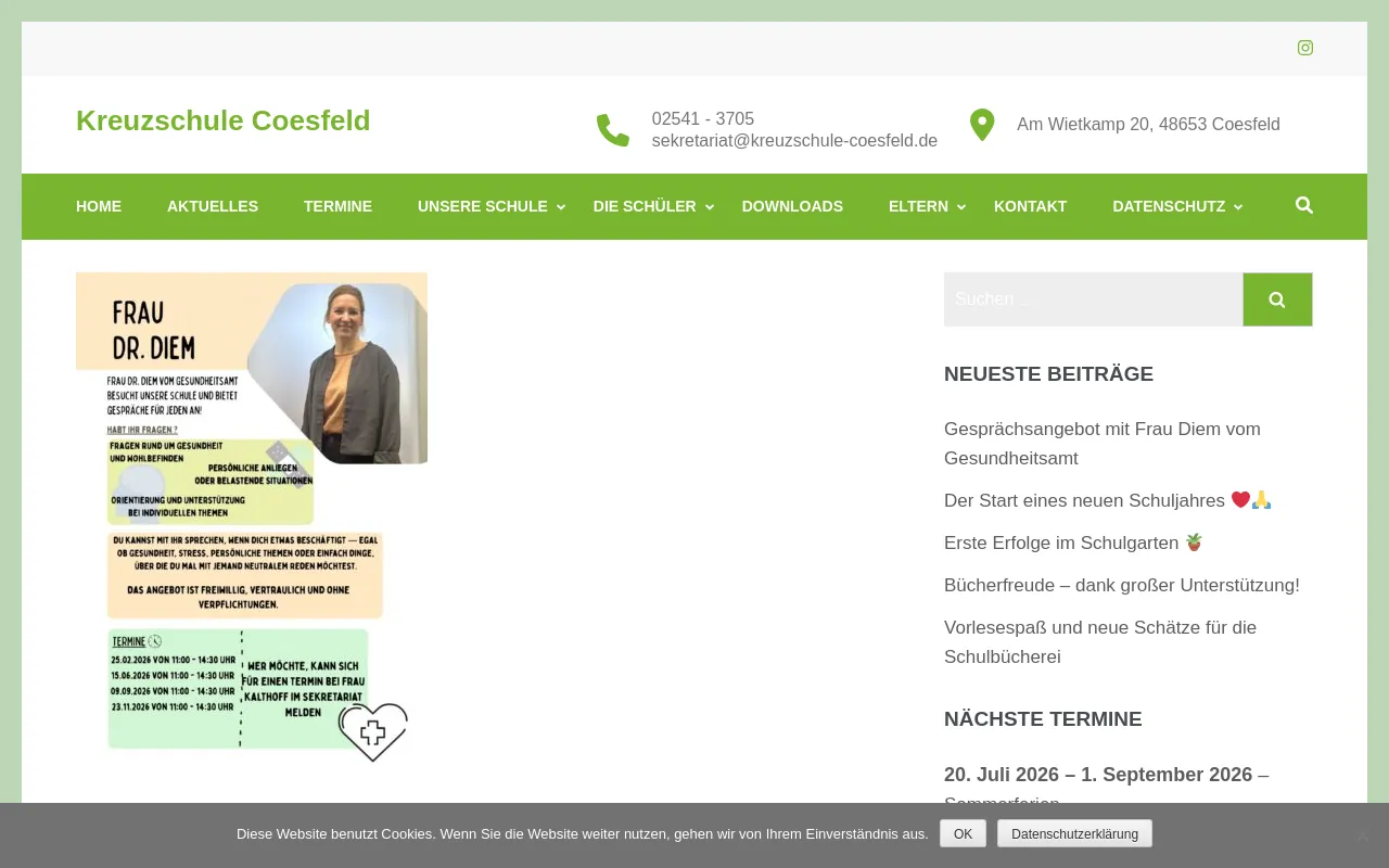 Screenshot of kreuzschule-coesfeld.de