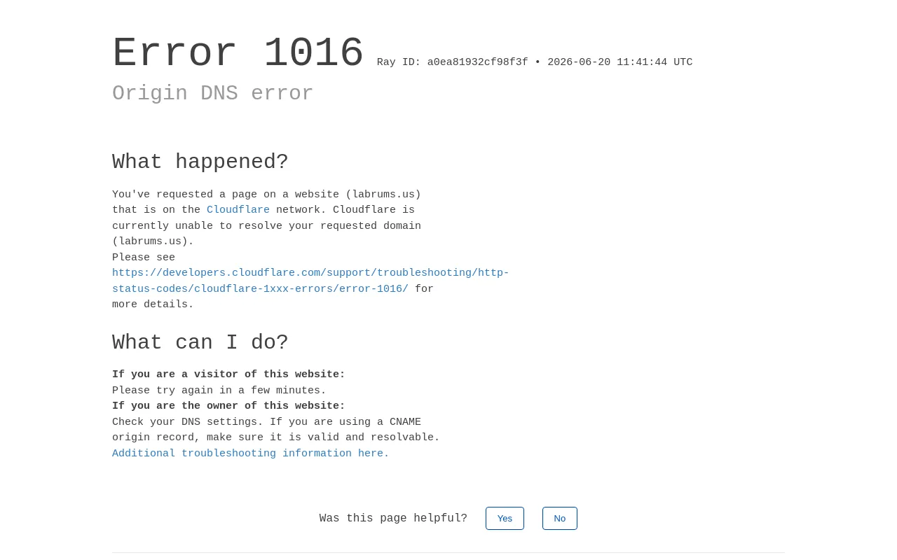 Screenshot of labrums.us