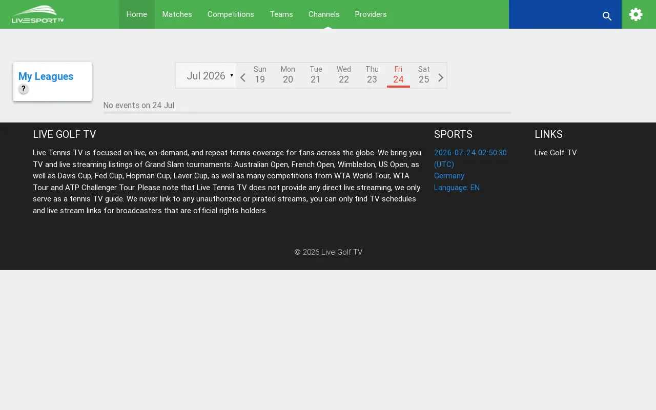 Screenshot of livegolftv.com