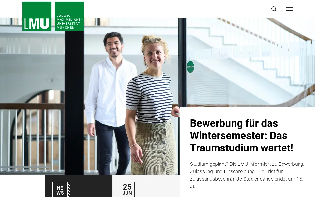 Screenshot of lmu.de