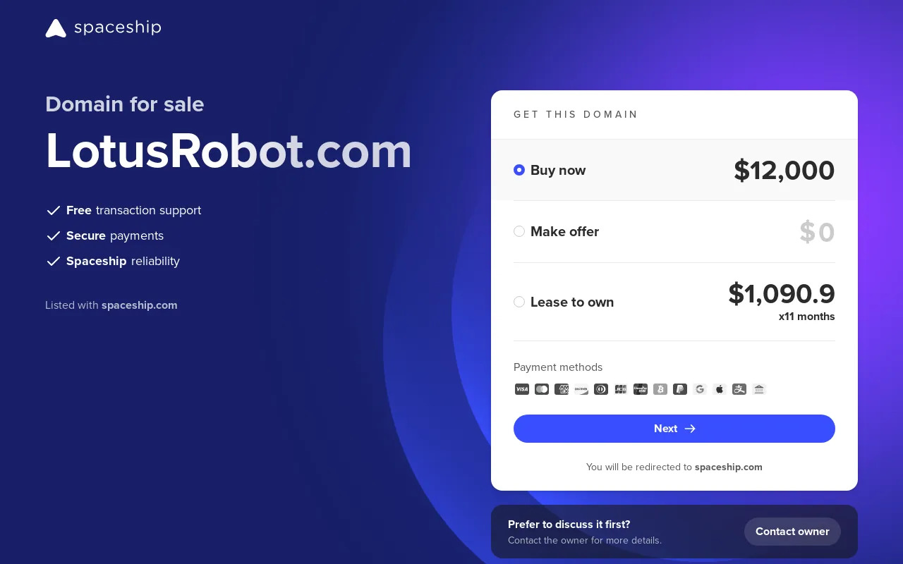 Screenshot of lotusrobot.com