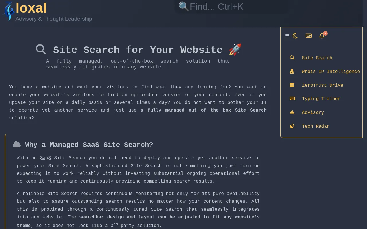 Screenshot of loxal.net