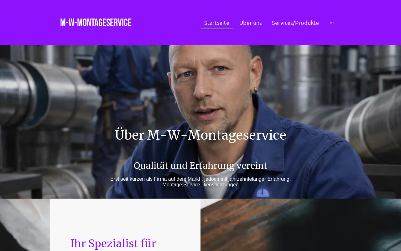 Screenshot of m-w-montageservice.de