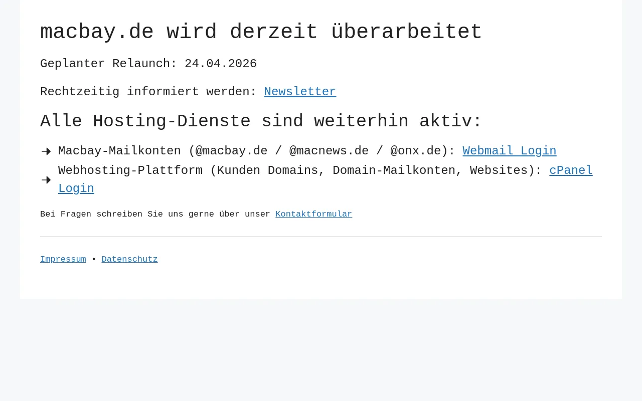 Screenshot of macbay.de