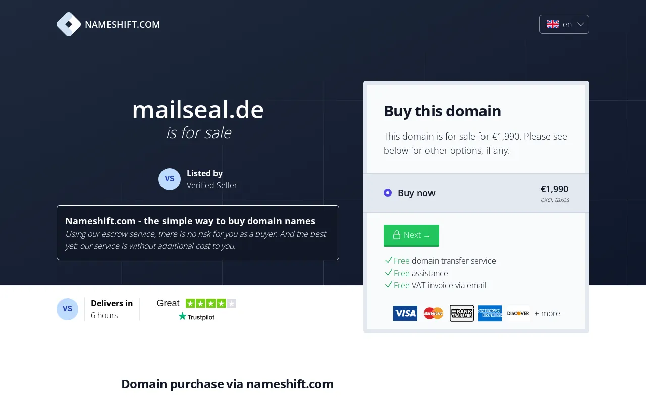 Screenshot of mailseal.de