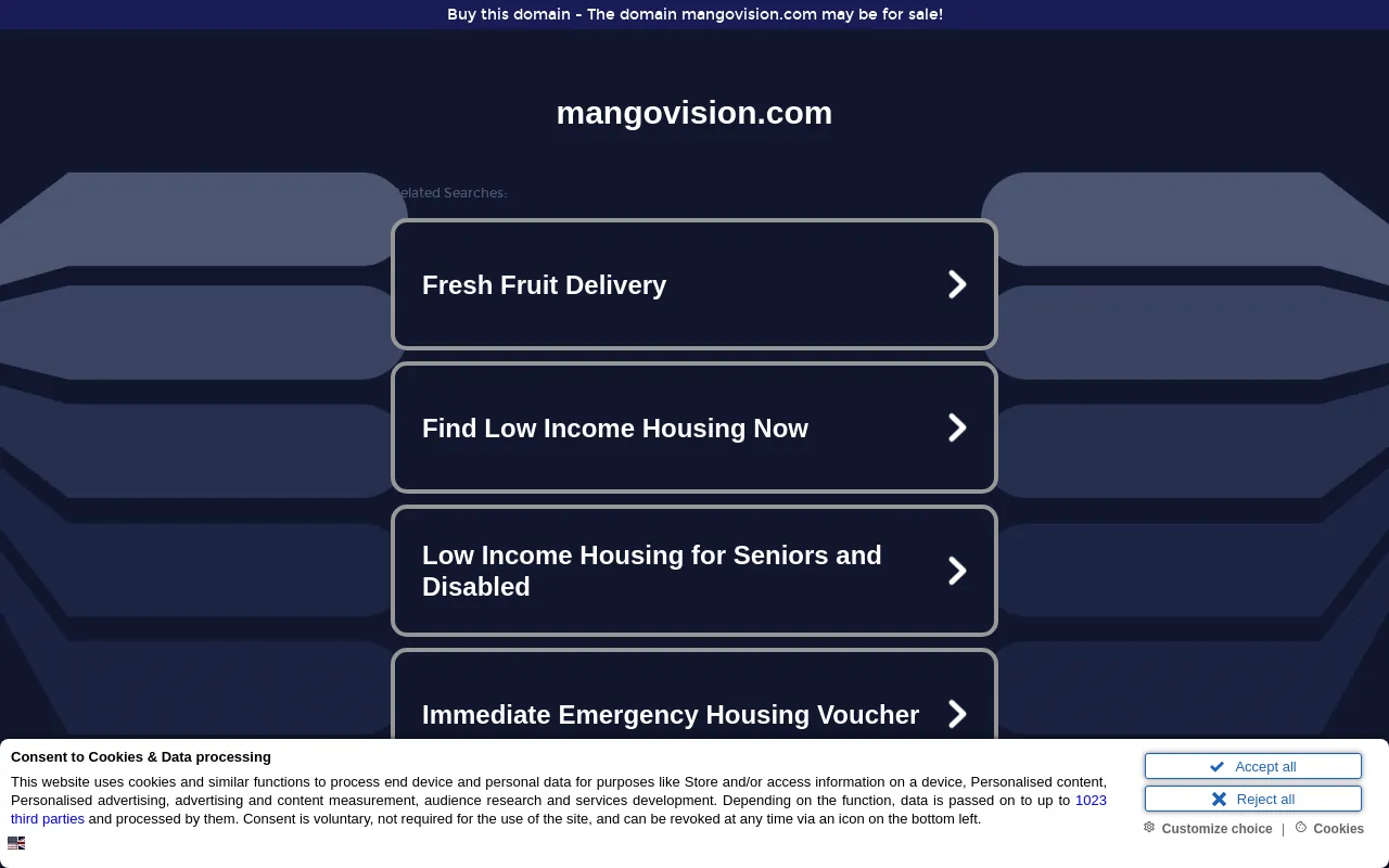 Screenshot of mangovision.com