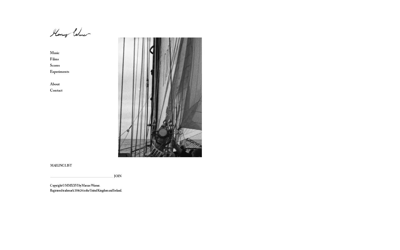 Screenshot of marcuswarner.com